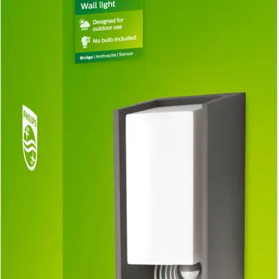 Applique Philips Bridge E27 1×42W SEN IP44 anthracite 