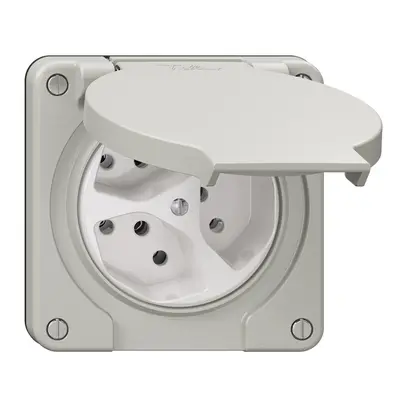 Presa NEVO N.CO, 3×T13, IP21, grigio chiaro 
