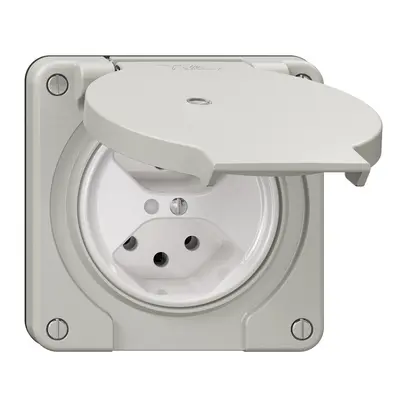 Prise NEVO N.CO, 2×T13, IP21, a.LED, gris clair 