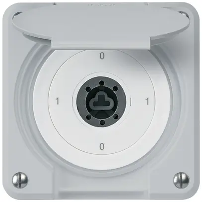 Interruttore a chiave INC robusto IP55 con copertura senza cilindro S0/3P grigio 