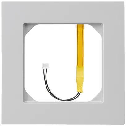 Cadre de recouvrement kallysto.pro 1×1 gris clair pour éclairage en coin blanc 