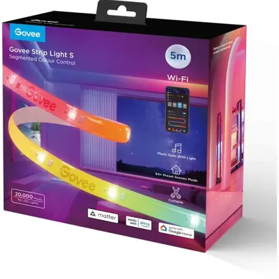 Bande LED Govee Stripe Light S, 5 m,  RGBIC, Matter 