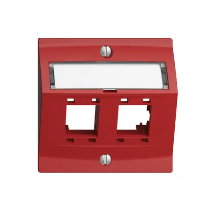 Kit montaggio EDIZIOdue, con cappa di uscita obliqua, per 2×RJ45, berry 