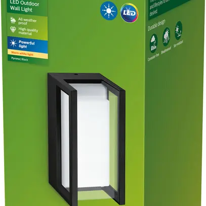 LED-Wandleuchte Philips Pyrona 12W 1500lm 827 IP44 schwarz 