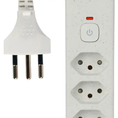 Presa multipla Re:Life 10A con interruttore ACC/CHIUS 4×T13 1.8m bianco 