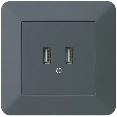 Presa di carica USB INC Hager kallysto.trend 240V 2400mA antracite 
