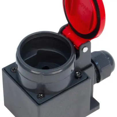Presa AP Steffen 1×T25 3P 16A 440V IP55 coperchio rosso, nero 