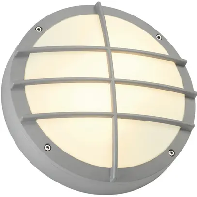 Applique SLV BULAN GRID, 2×E27 25W rond IP44 gris argenté 