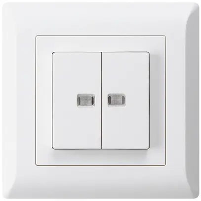 Interruttore pulsante luminoso INC kallysto.line 1/3+3/1 con 2 lenti bianco 