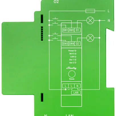 Actionneur-variateur RF AMD Shelly Dimmer 2PM Bt/Wi-Fi 2×sort 110…240V 1UM 