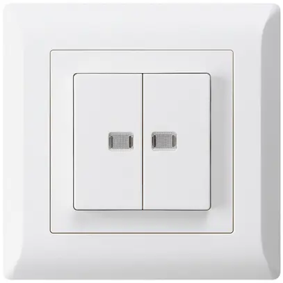 Pulsante luminoso INC kallysto.line 2×AR/1P con 2 lenti bianco 