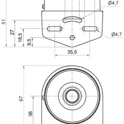 Équerre WERMA Mini, pour colonne de signalisation, presse-étoupe, gris 