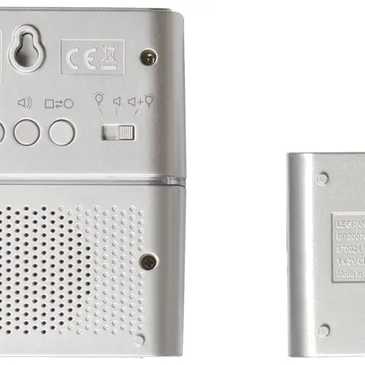 Carillon sans fils Legrand Premium MP3 200m, 3V, avec bouton poussoir, aluminium 