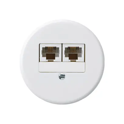Insert pour boîte ENC basico 2×RJ45u parallèle blanc 