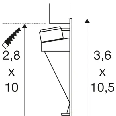 Lampada a muro LED INS SLV NOTAPO-1 700mA 2.2W 6lm 3000K 100×28mm INS bianco 