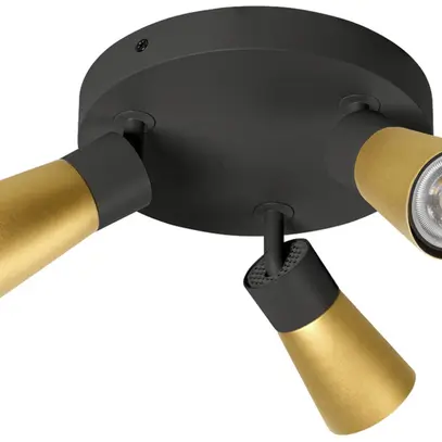 Spot SLV PURI 2.0 Cone CW GU10 3×6W REG Ø180×113mm nero/oro 