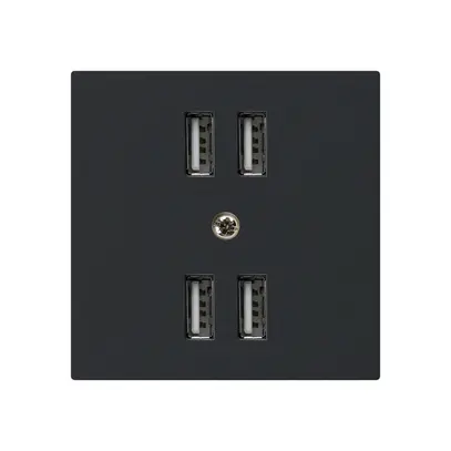 Prise 4×USB kallysto A 2400mA noir 