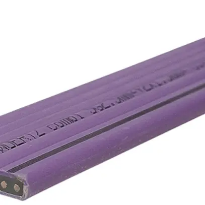 Câble plat Woertz Combi 5×2.5+2×1.5mm² sans halogène lilas avec bande noire B2ca 