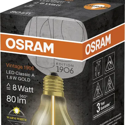 LED-Lampe Osram Vintage 1906 E27 1.8W 80lm 827 Ø60×105mm Typ A Gold 
