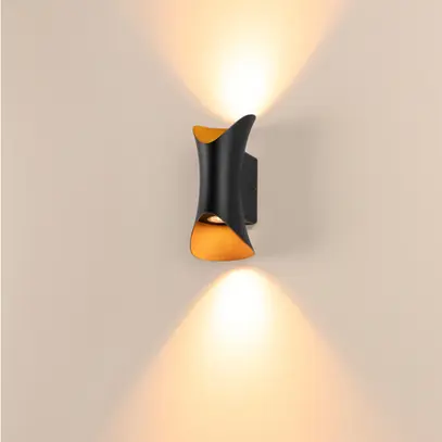 Applique LED SLV MODELA 7.5W 810lm 827 IP65 REG diretto/indiretto nero/oro 