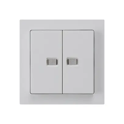 Interruttore pulsante luminoso INC kallysto 1/3+3/1 con 2 lenti grigio chiaro 