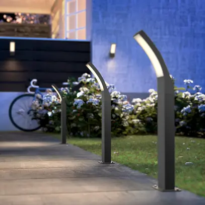 Paletto luminoso LED Philips Splay 12W 1100lm 2700K pedana 600mm IP44 antracite 