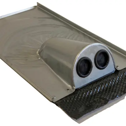 Tegola passante Plica Typ Ron verticale 10°…45° ac.zinc.caldo 460×275×100mm 2pz 