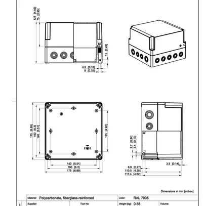 Scatola per apparecchio CUBO S 175×175×125 
