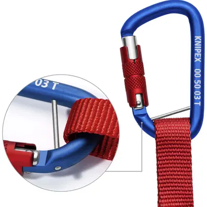 Fettuccia di ancoraggio KNIPEX 00 50 12 T BK con moschettone materiale max.6kg 