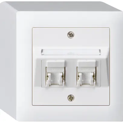 Prise AP kallysto cat.5e 2RJ45/u blanc 
