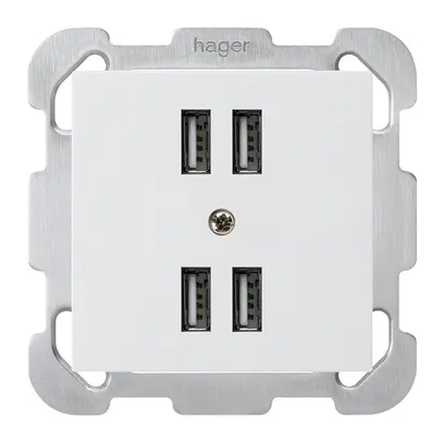 Prise ENC 4×USB kallysto B 2400mA blanc 