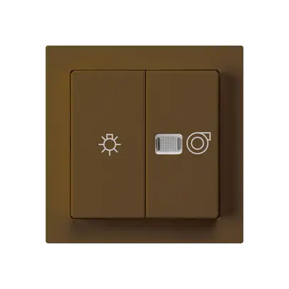 Interruttore luminoso INC kallysto 1/1L marrone simbolo illuminato+ventilazione 