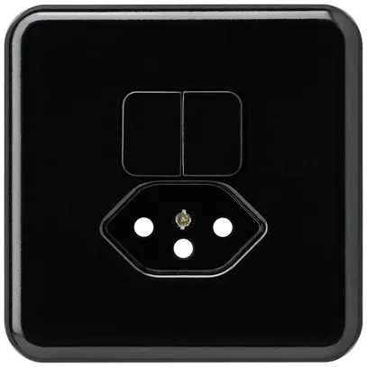 UP-Frontset basico 86×86mm schwarz für Kleinkombi S1/T13 mit Kinderschutz f.BOMI 
