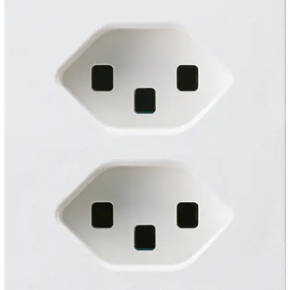 Presa FLF Hager 2×tipo 23 D bianco 
