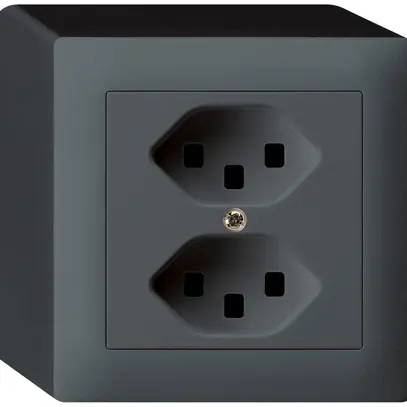 Prise AP kallysto 2×T23 anthracite bornes enfichables 