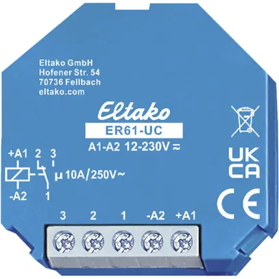 Relais de commande AMD Eltako 12…230VUC 1C sans potentiel, ER61 