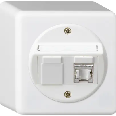 Boîte de raccordement AP basico cat.6 1RJ45/s blanc 