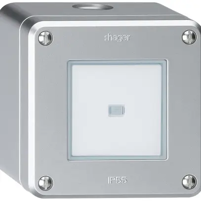 Interruttore AP robusto IP55 schema 3/2P illuminato alluminio 