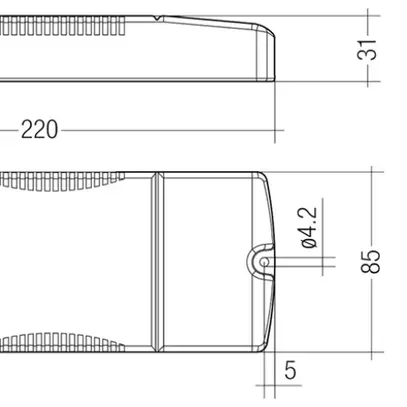 Convertisseur LED Tridonic LCA 900…1750mA, 60W, 280×30×21mm 