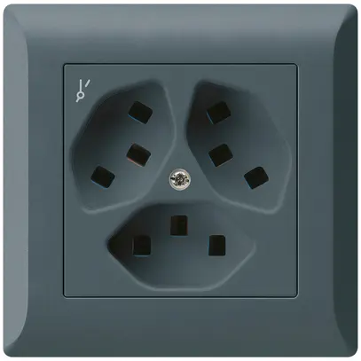 Prise ENC Hager kallysto.line 3×T23 1×S C anthracite 