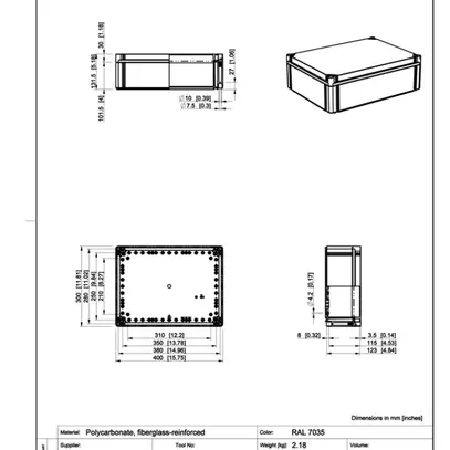 Scatola per apparecchio RW CUBO O 300×400×130mm OPCP grigio 