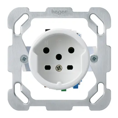 Inserto per presa INC basico T15 con placca di fissaggio bianco 
