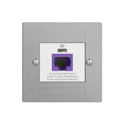 Presa ritorno EDIZIOdue F 1×RJ45 p.Swisscom VoIP, 8 poli, UTP, silver 