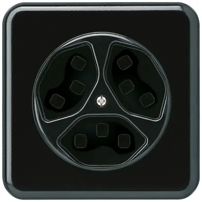 Prise ENC Hager basico 3×type 23 C noir 