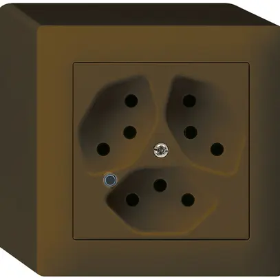 Presa AP Hager kallysto 3×T13 illuminato Q marrone 