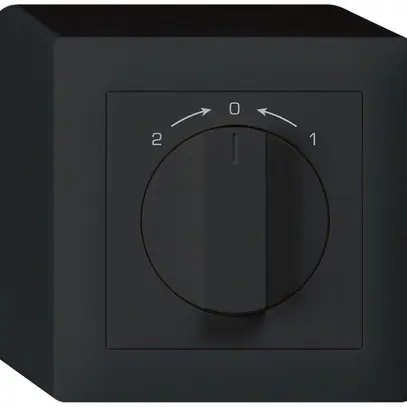 Contatto rotativo AP 1>0<2 nero kallysto con manopola 