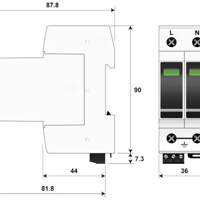 Parafoudre  Citel DAC1-13VGS-20-275 type 1+2+3, 2-pôles 