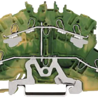 Borne 2 étages WAGO 8L PE vert/jaune pont interne 