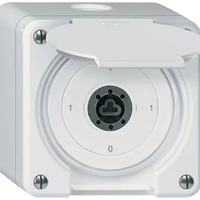 Interrupteur à clé AP robusto IP55 avec clapet sans cylindre S0/3P blanc 