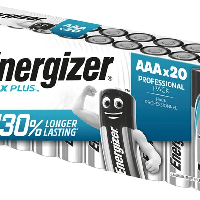 Pila alcalina Energizer Max Plus AAA LR03 1.5V, box a 20 pezzi 